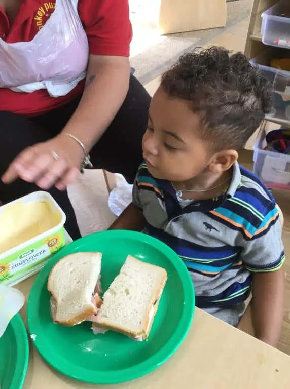 making sandwiches