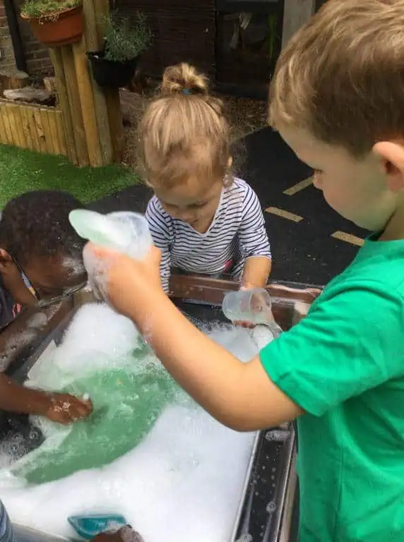 lots of fun playing with bubbles